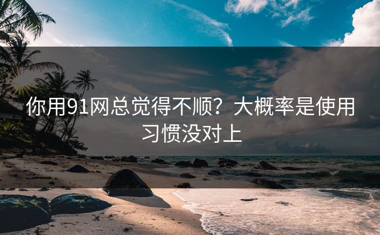 你用91网总觉得不顺？大概率是使用习惯没对上